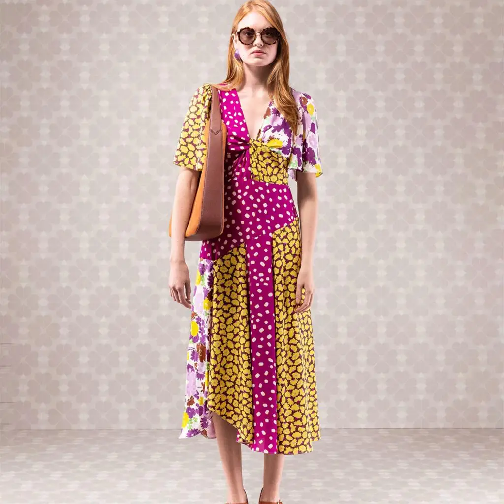 

Jastie Sexy Cross Deep V-Neck Dress Color Block Print Boho Chic Dresses Irregular Big Swing Long Dress Beach Women Maxi Dresses