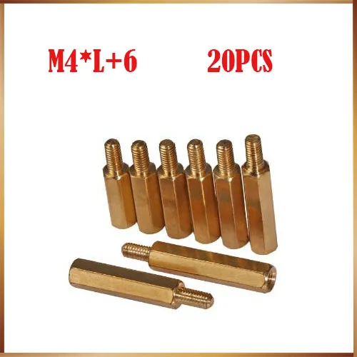 

20PCS M4 Copper Brass Pillars Standoff Circuit Spacer PCB Board Nut Screws Hex Round Single Cylinder Head/Hexagon pillar