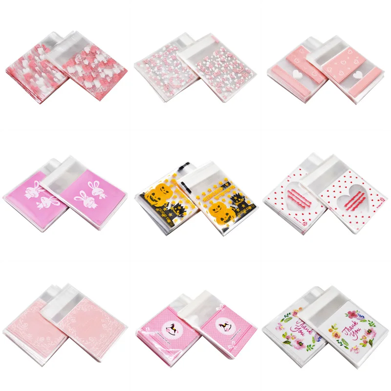 

7cm Cute Cartoon Transparent Plastic Gifts Bags Cookie Packaging Wedding Birthday Candy Cake Package Self-adhesive Plastic Bags