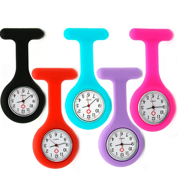 

wholesale High Quality New Silicone Nurses Watches Doctor Pocket Fob Brooch Nurse Watches Tunic Batteries Medical Quartz Watch