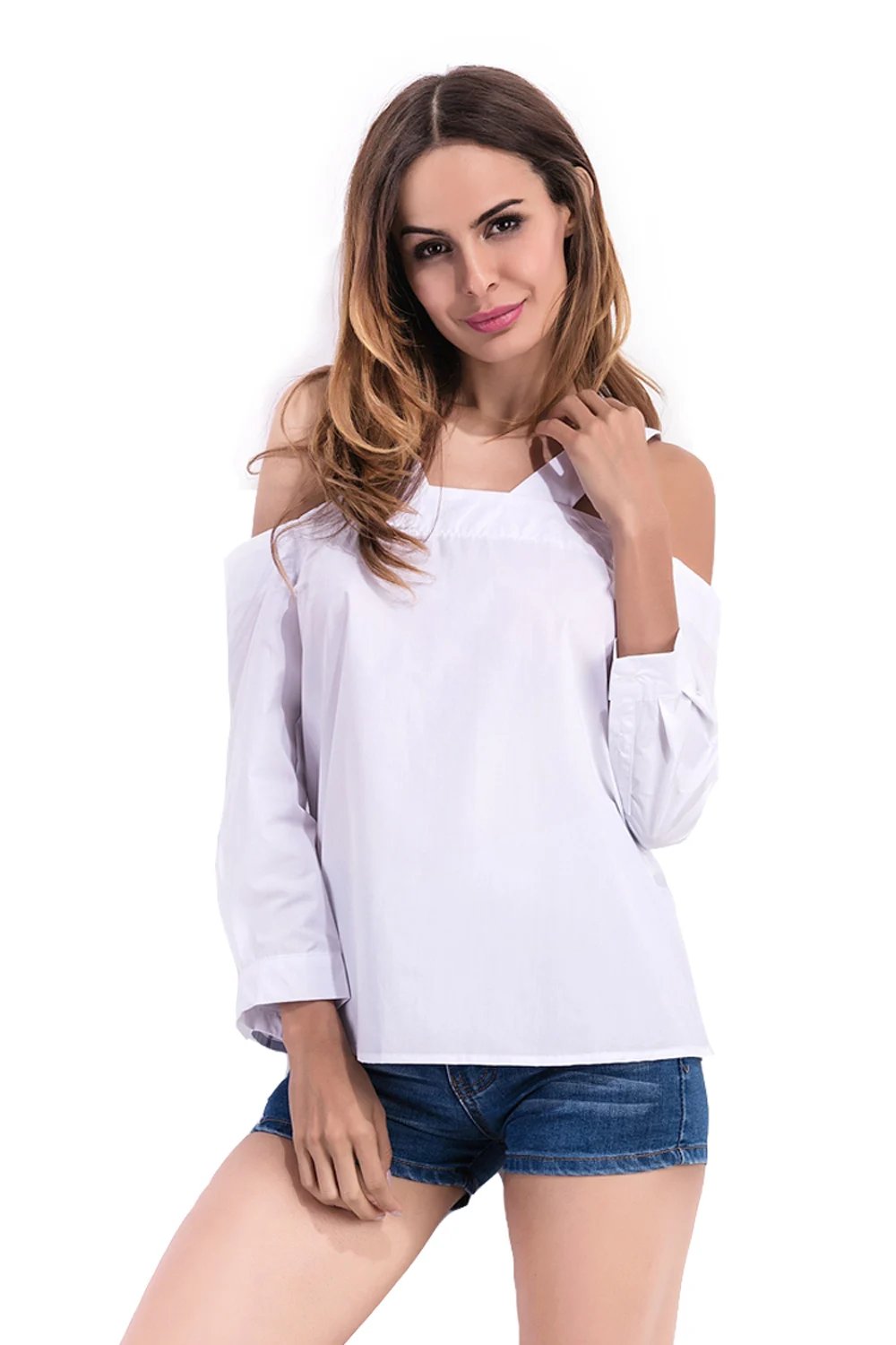 Сексуальная рубашка для беременных Свободная Повседневная Блузка Топы с открытыми плечами на бретельках блузка с вырезом лодочкой Спагетти ремень рубашки 3/4 рукав