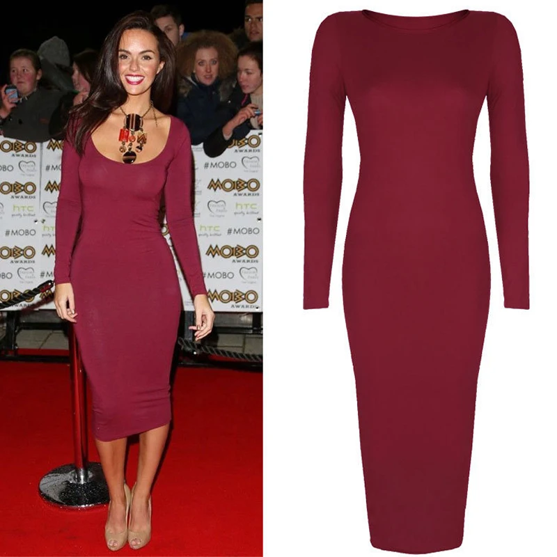 tight fitted long sleeve dresses