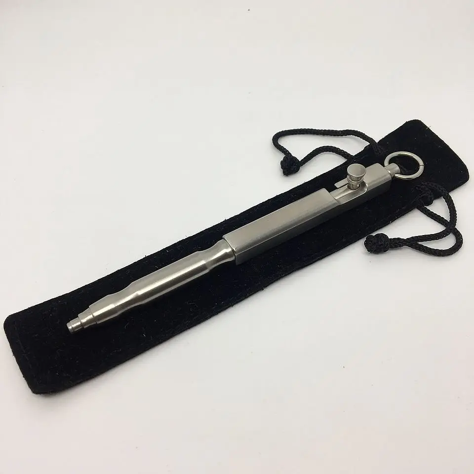 

Writing Tools EDC Stainless Steel Ballpoint Pen Creative Retro Bolt Type Tactical Pen