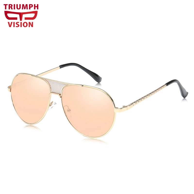 Мужские солнцезащитные очки TRIUMPH VISION Cool one piece, модные солнцезащитные очки Oculos, золотые металлические солнцезащитные очки UV400 для мужчин, новые оттенки