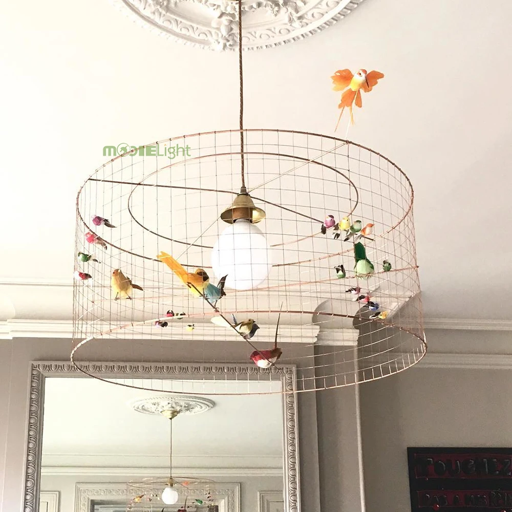 Французский дизайн, современный подвесной светильник в клетку для птиц, для ресторана, кофейни, креативные подвесные лампы для бара, спальни, индивидуальный подвесной светильник