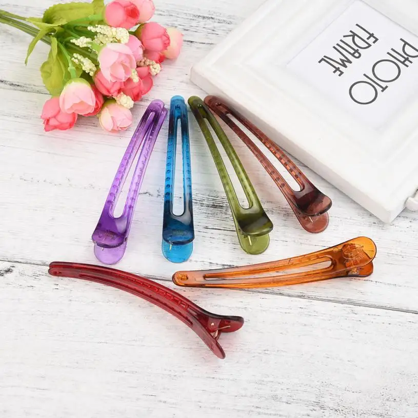 

2019 Practical 12 Pcs Multipurpose Candy Colors Plastic Duck Teeth Hair Clips Hairdressing Salon Hairpins Non-slip Drop shipping