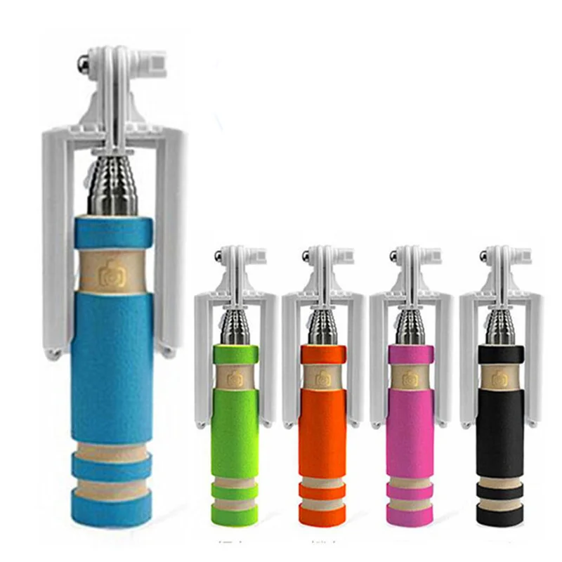 New Fashion Mini Selfie Stick Cartoon Mini-groove Control Self-timer Cell Phone Folding Selfie for Mobile Phone Selfie Sticks