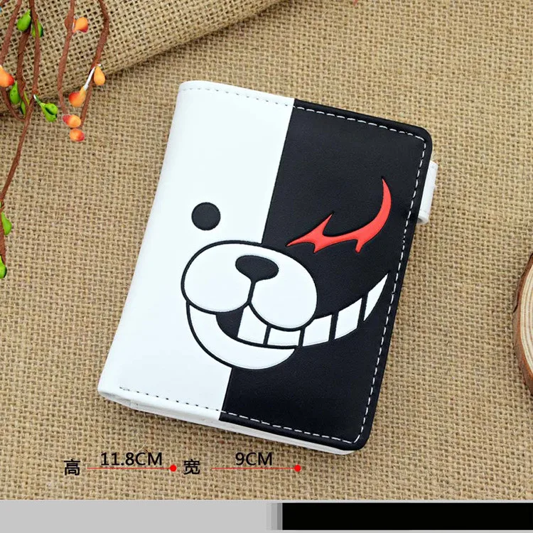 Danganronpa Косплей Монокума из искусственной кожи мультфильм Кошелек Moneybag короткий кошелек бумажник