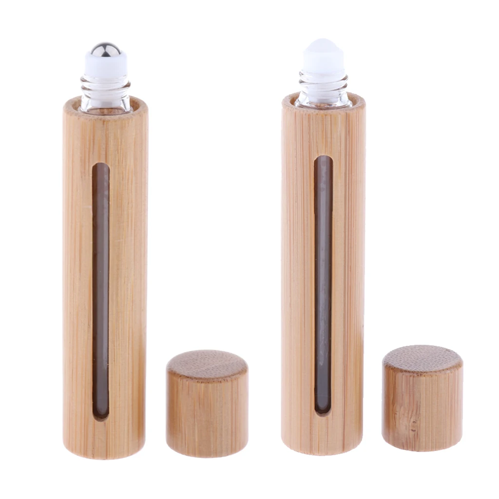 10ML Empty Roller Ball Bottle Case Holder Refillable Perfume Aroma Bottle for Essential Oil Steel Bead Head