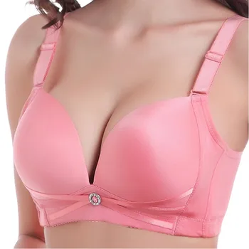 

Plus size Push up Deep V Padded Sexy Full Coverage Adjustable Bras Shiny Fabric 80-105 C Cups Bras Big Size Free Shipping H182