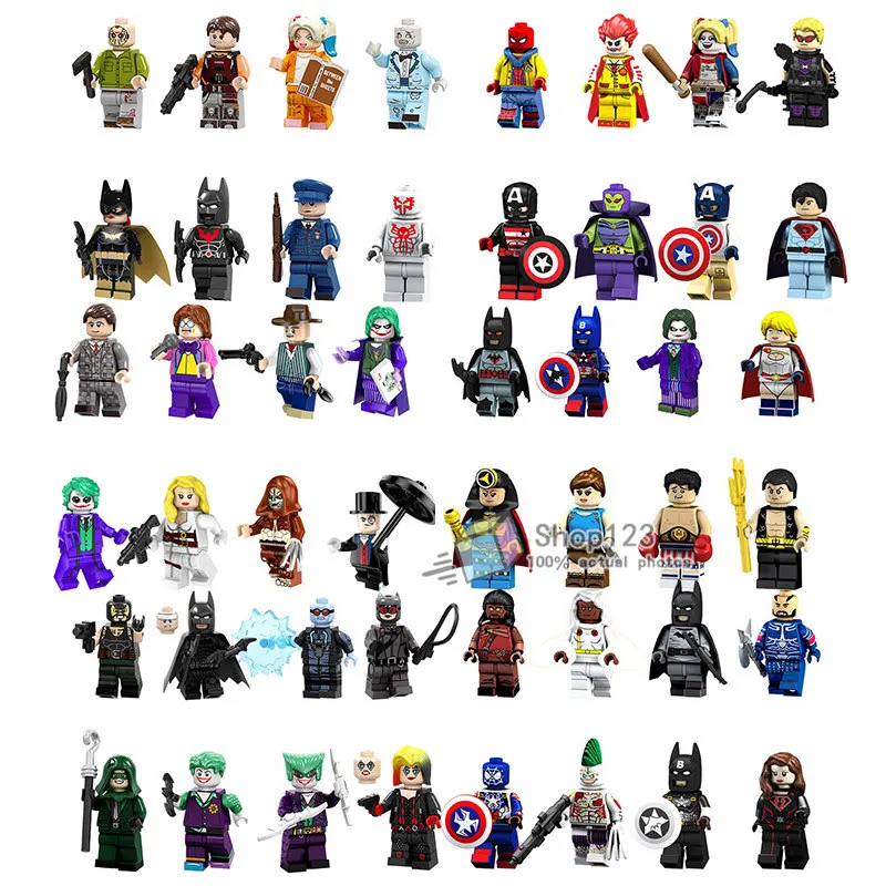 

Single Sale Super Heroes Building Blocks Bane Catman Batman Riddle Clown Girl Joker Alpacino Elton John Champagne Detective Toys