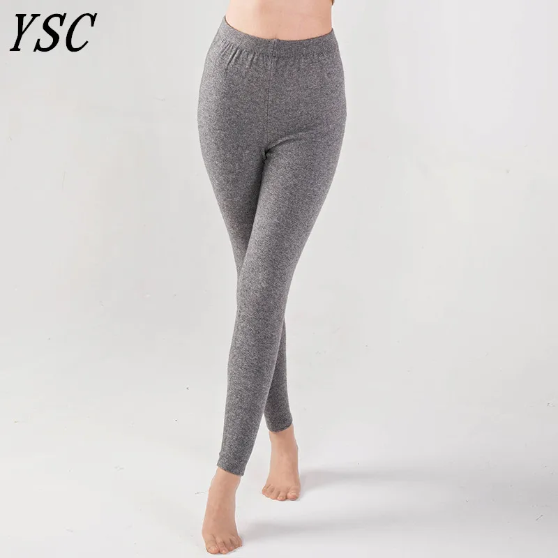 leather leggings YUNSHUCLOSET New style Momen Cashmere Wool Warm Pants Knitted Long Johns Spandex Leggings High-quality Free Shipping thigh highs Leggings