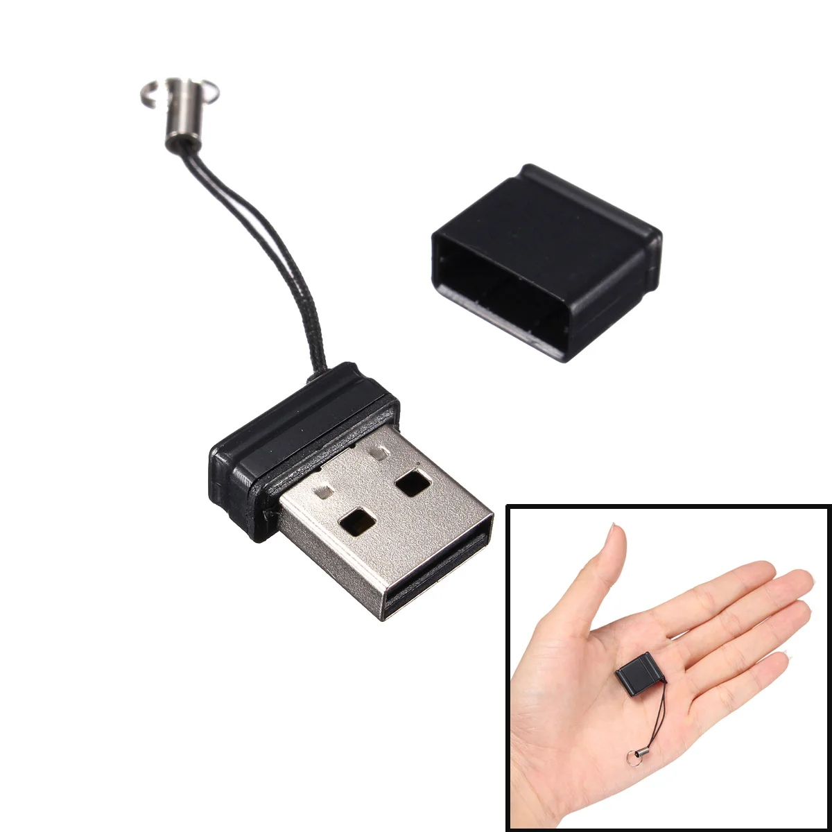 4GB USB 2,0 Мини квадратная черная флеш-ручка, высокоскоростная флешка, usb-накопитель, 20x15x7 мм, внешнее хранилище