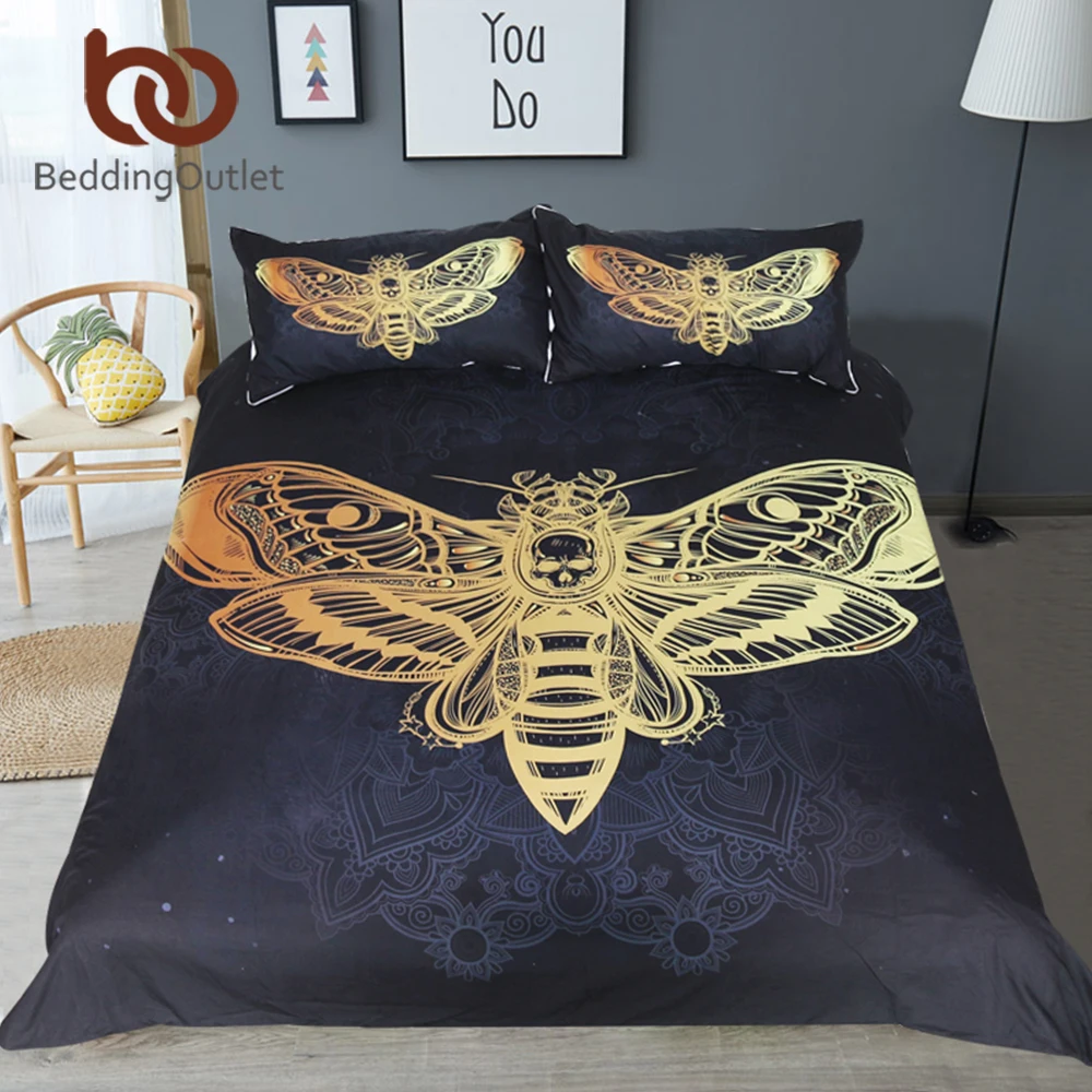 Комплект постельного белья BeddingOutlet с изображением моли смерти пододеяльник