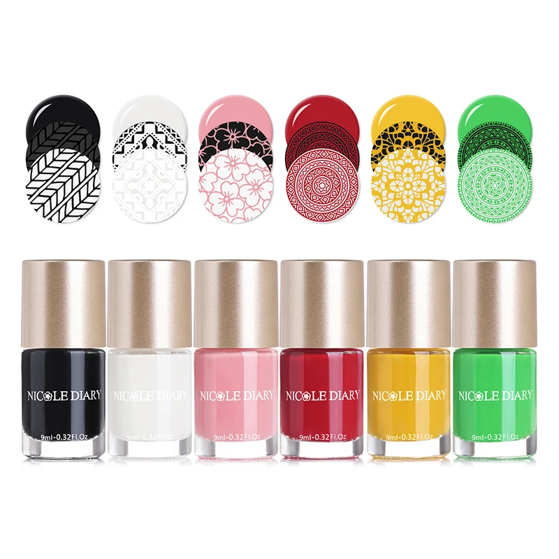 

NICOLE DIARY 9ml Water Based Candy Stamping Polish Pearl Basic Series Nail Polish Nail Art Lacquer Varnish Gel Polish 25 Colors