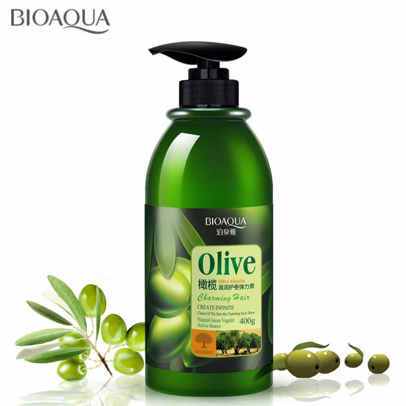 BIOAQUA оливковый усилитель завитков для укладки волос Эластин длительное увлажнение улучшает пушистость пушистый защищает объем легко складывается в привычки 400 мл