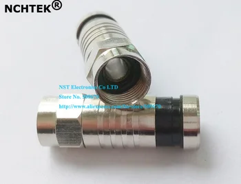 

NCHTEK RG6 F CONNECTOR COAX COAXIAL COMPRESSION FITTING Push & Seal F-Connector - RG6 Connector Adapter/Free Shipping/25PCS