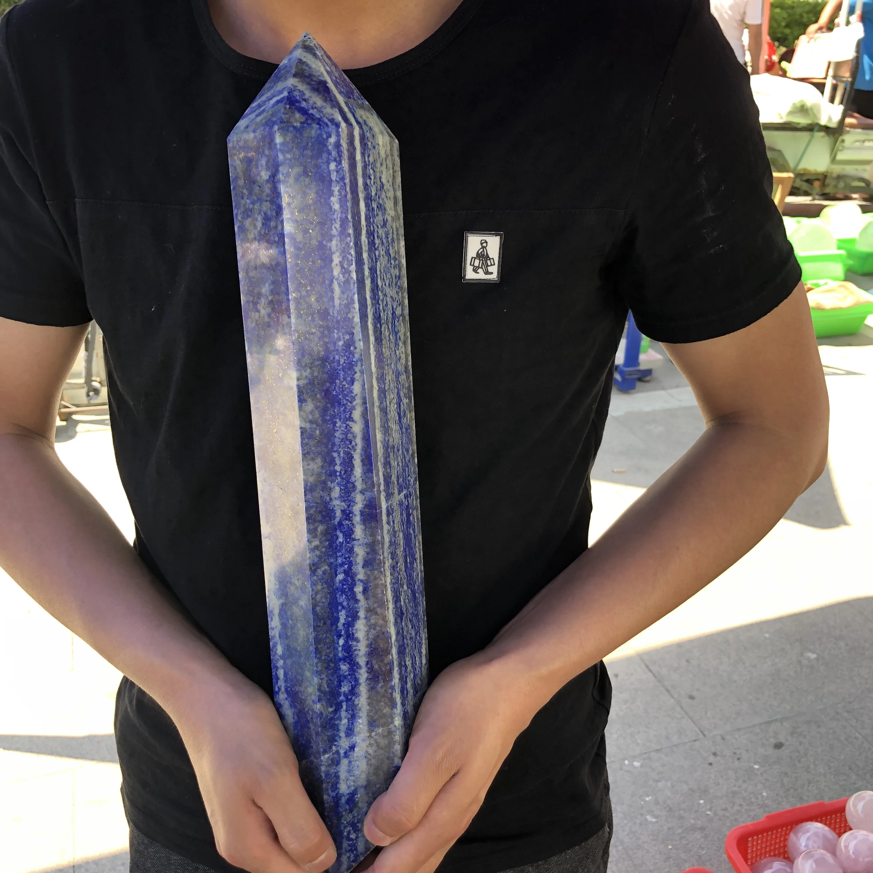 430mm The great natural lapis lazuli wand dot reiki meditation decorates the home to clean negative energy - Image 3