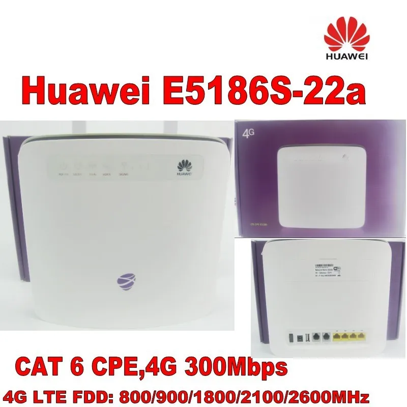 Лот 50 шт. Huawei E5186 4 г Cat6 802.11ac LTE CPE Поддержка до 64 устройств через Wi-Fi + 2 шт. 4 г Телевизионные антенны