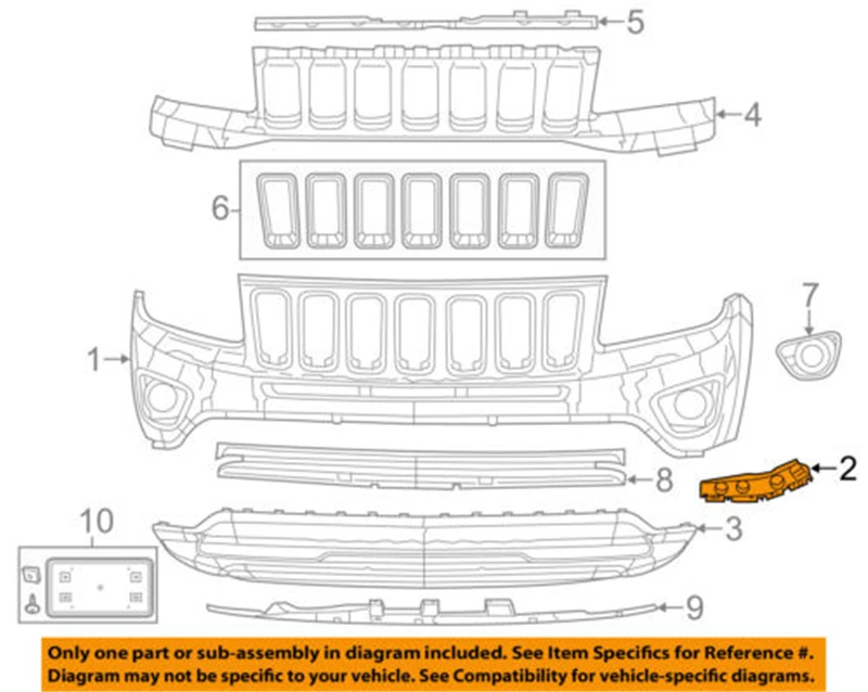 Кронштейн переднего бампера для JEEP COMPASS 2011 2014 5182596AC/5182597AC|bracket|rh |