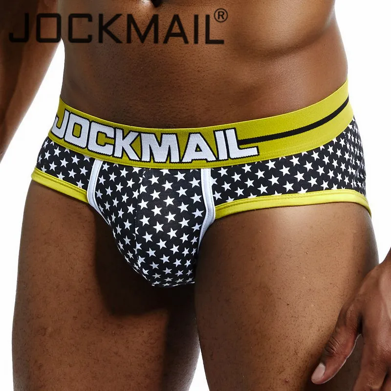 Мужские сексуальные трусы брифы JOCKMAIL хлопковые бикини с принтом Wonderjock для геев|gay