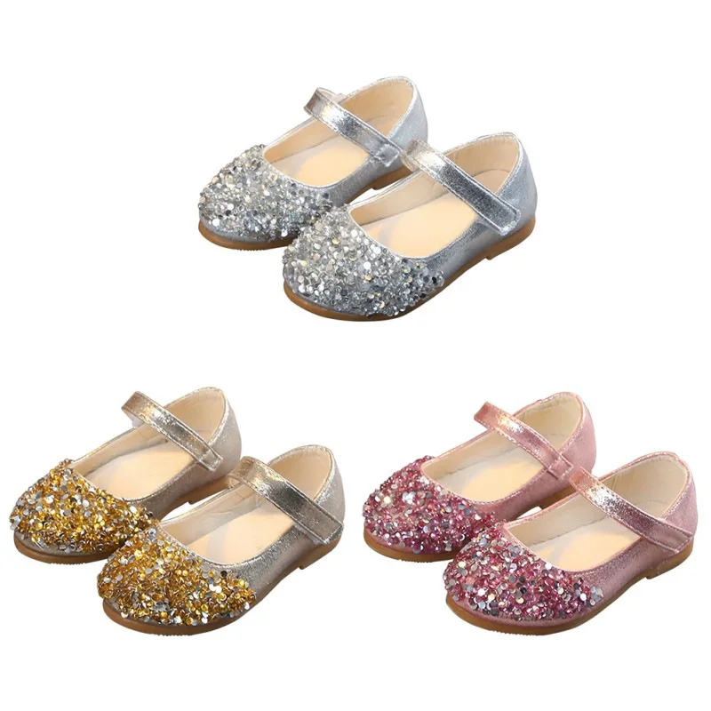 Модная обувь на плоской подошве для маленьких девочек; Праздничная обувь; стразы для маленьких детей; обувь принцессы