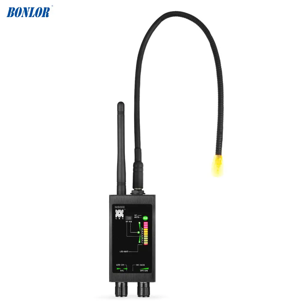 1MHz-12GH Radio Anti-Spy Detector FBI GSM RF Signal Auto Tracker Detectors GPS Tracker Finder Bug with Long Magnetic LED Antenna