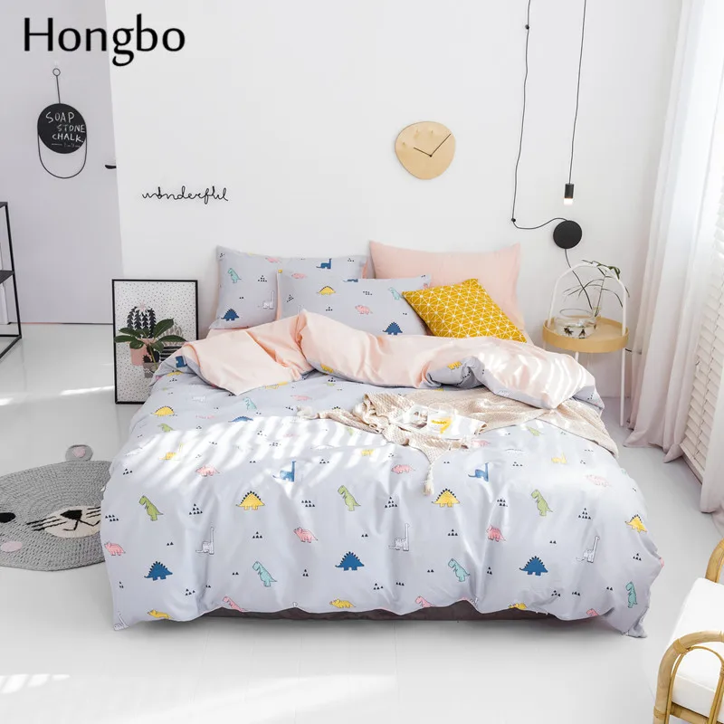 Hongbo набор постельных принадлежностей для мультфильмов пододеяльник маленькая свежая стильная наволочка простыня хлопок