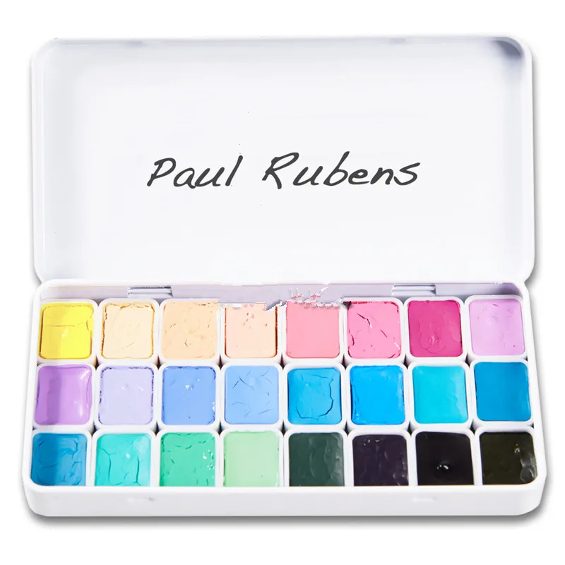 Günstig 0,8 ml mini eisen box Rubens 24 farbe aquarell malen candy farbe neue farbe basis farbe anfänger verpackung freies verschiffen
