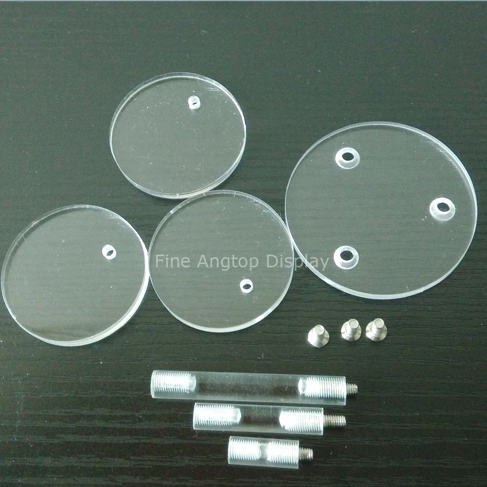 set of three rounds acrylic display risers circular stand rack for nail polish bottle cosmetics support holder small showcase Jewelry Packaging