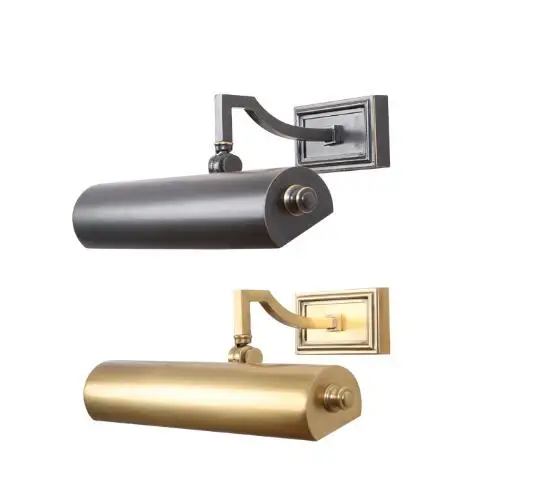 buy 35cm wall light adjustable copper mirror Bedside lights American pure copper frame lamp wall lamp 110 240v Bedside lamp Vanity