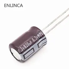 5 8*12 pçs/lote 6.3v 820UF Low ESR/Impedância de alta freqüência capacitor eletrolítico de alumínio 820UF 6.3v 820UF 20%