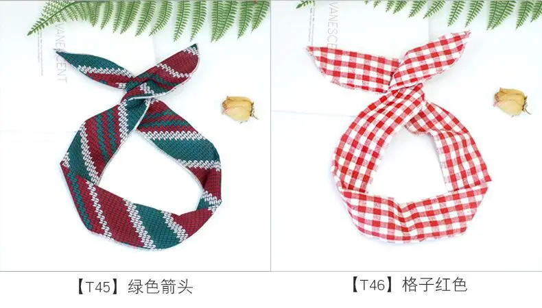 2018 Корейская версия кроличьи уши завязанная проволока ленты для волос шляпы металлические шарф-Повязка женская головная повязка Девушки
