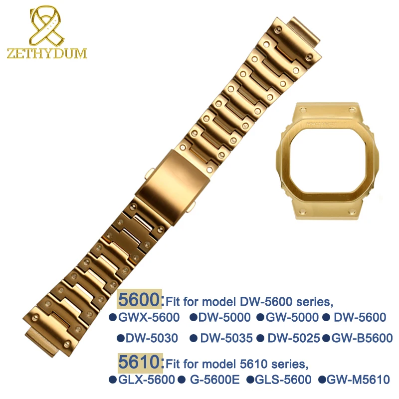 Najtaniej Solidna bransoleta ze stali nierdzewnej do casio GW M5610 DW5600 GW 5000 DW 5030 G 5600 zegarek i obudowa do klawiatury solidna metalowa bransoletka
