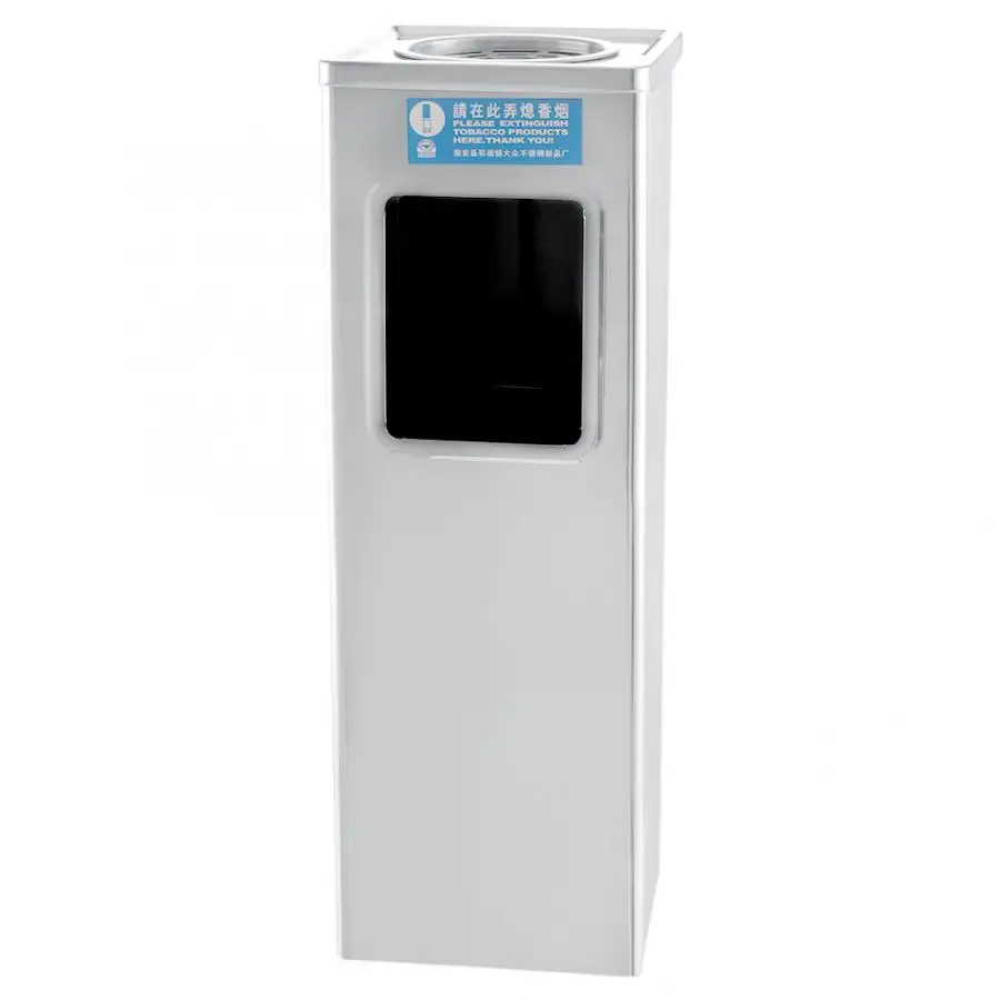 

Waste Bins Hotel Wall Garbage Can Ashtray Stainless Steel Square Trash Can Non-magnetic Bright Eco-friendly Dustbin Household