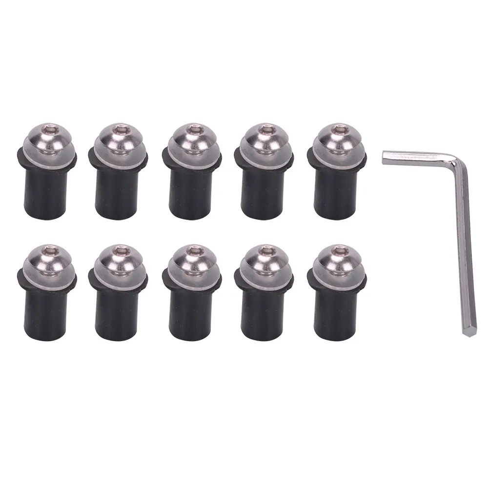 10pcs 5mm Motorcycle Windscreen Windshield Bolt Screw Kit Nuts Bolt