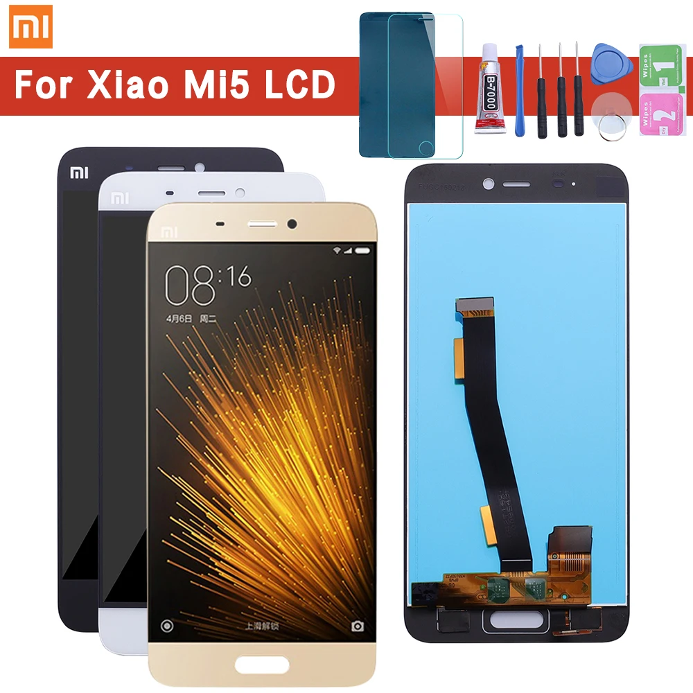 Для Xiaomi Mi5 ЖК-дисплей и сенсорный экран в сборе идеальный Ремонт Часть 5,15 дюймов аксессуары для телефонов+ инструменты и клей