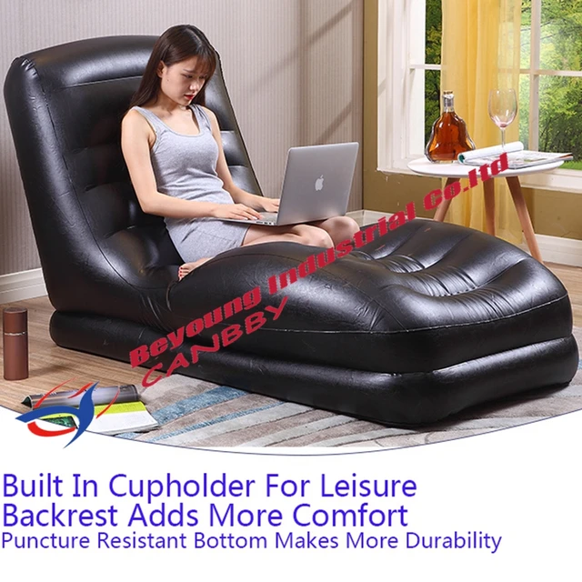 Black Intex Mega Lounge Chair Contoured Relax Inflatable Sofa Black Intex Mega Lounge Chair Contoured Relax Inflatable Sofa Seat With Built In Cup Holder For