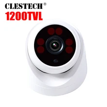 H.264 CMOS 1200TVL HD CCTV CAMERA 3.6MM Analog 6led Array Infrared 30m night vision Security protective indoor Dome color video