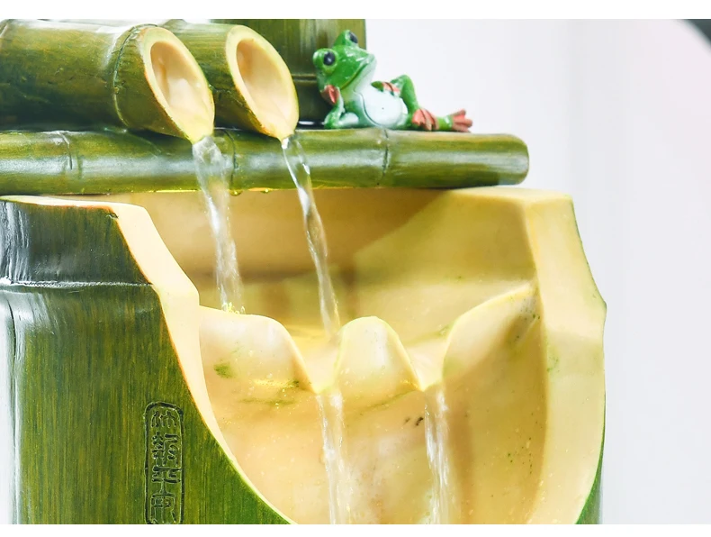 110 V/220 V креативный фонтан из бамбуковой смолы для воды, гостиная, офисный Настольный фэн-шуй, декоративные счастливые украшения для домашнего декора, украшения для бонсай