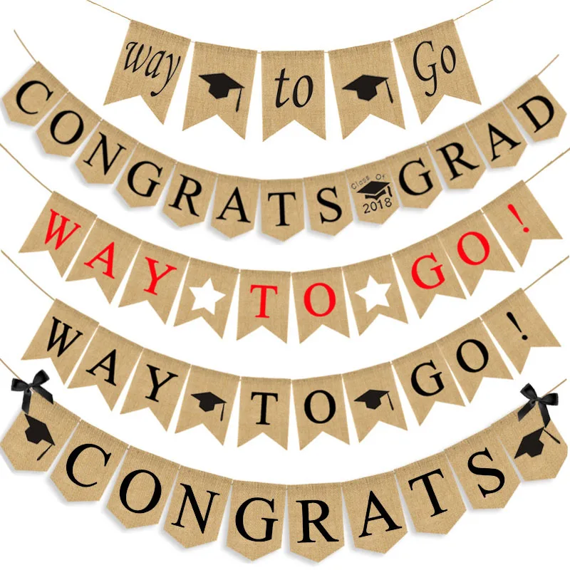 Way To Go Banner For Graduation Party Decorations Congrats