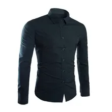 Весна Осень мужские рубашки с длинным рукавом сплошной цвет легкий уход против складок мужские повседневные рубашки M-3XL FDC99