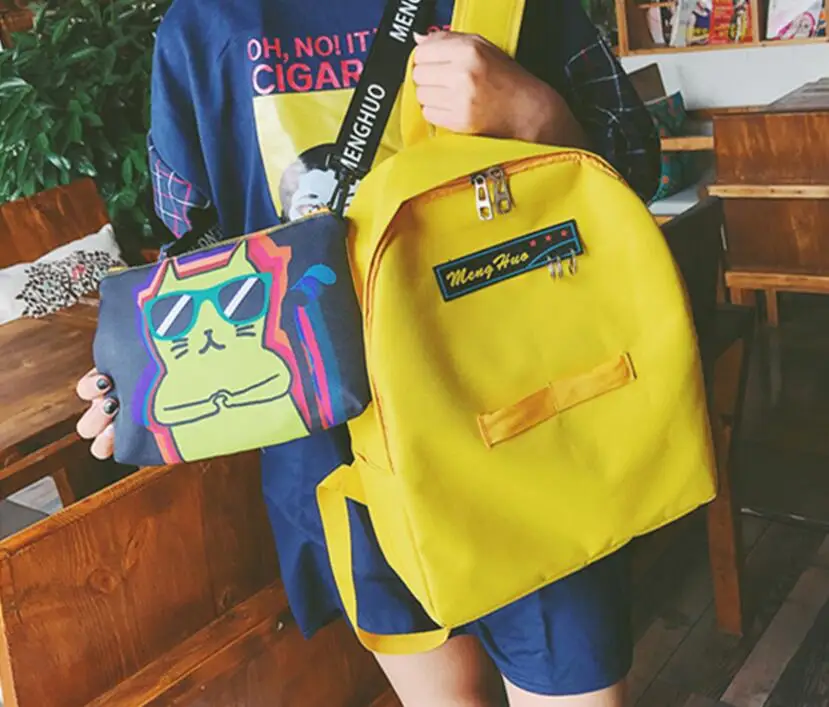 New Collection Korean Style Original Graffiti Printing Cute Schoolbag For Students College Style Backpack Casual Campus