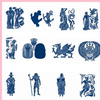 

Egypt Mythical People DIY Metal Cutting Dies Scrapbooking Template Crafts Card Album Embossing Stencil New Dies 2019