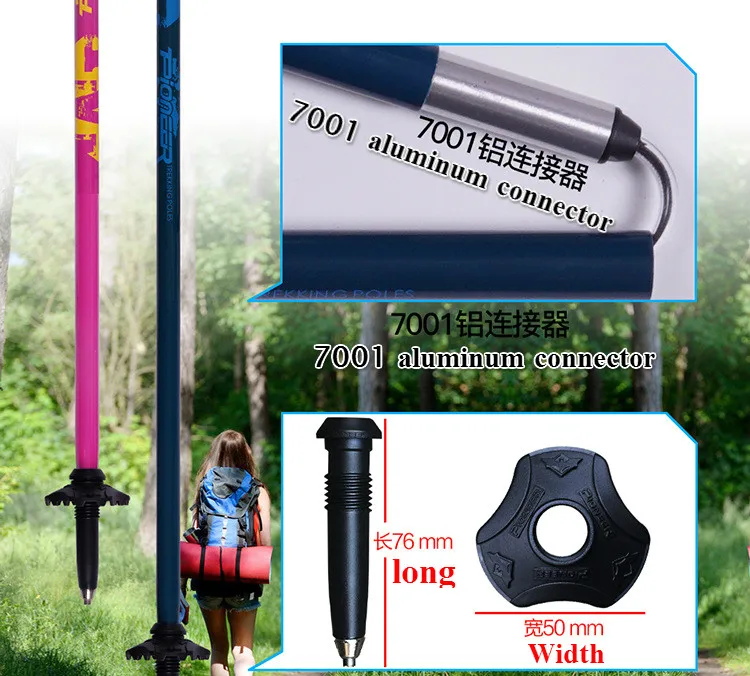 Alça ao ar Varas de Escalada Pioneer Nordic Caminhada Varas Ajustável 3 Seção Livre 34-135cm Caminhadas Pólo Trekking Pólos Eua Vara 24 Esporte e Lazer