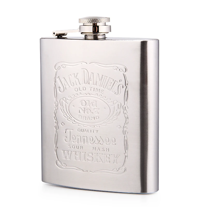 7oz Portable Stainless Steel Hip Flask Embossed Flagon Flasks Russian ...
