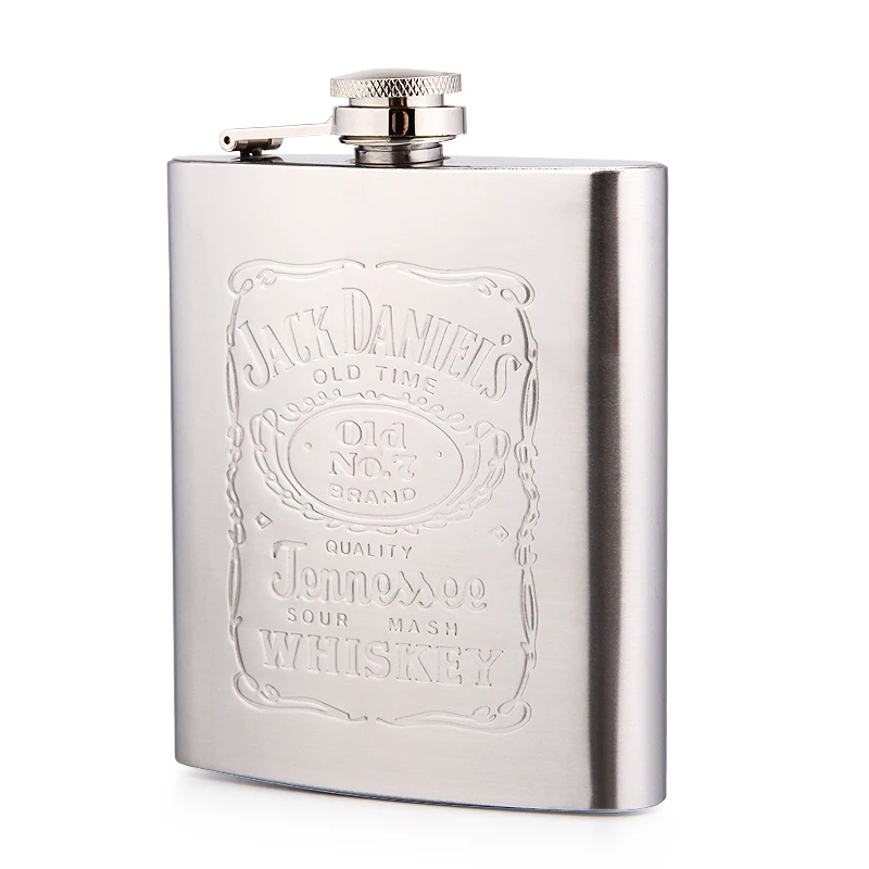 

7oz Portable Stainless Steel Hip Flask Embossed Flagon Flasks Russian Wine Beer Whiskey Bottle Alcohol Drinkware