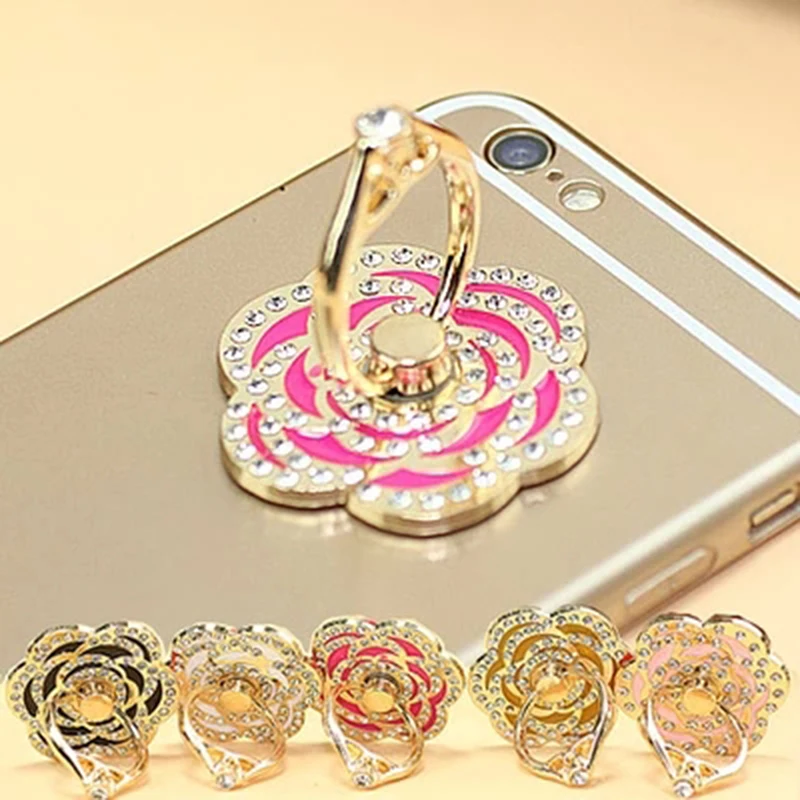 Ring Mobile Phone Smart Holder Luxury Rose flowers Cell Phone Ring Stand For iPhone Samsung LG Sony HTC Xiaomi