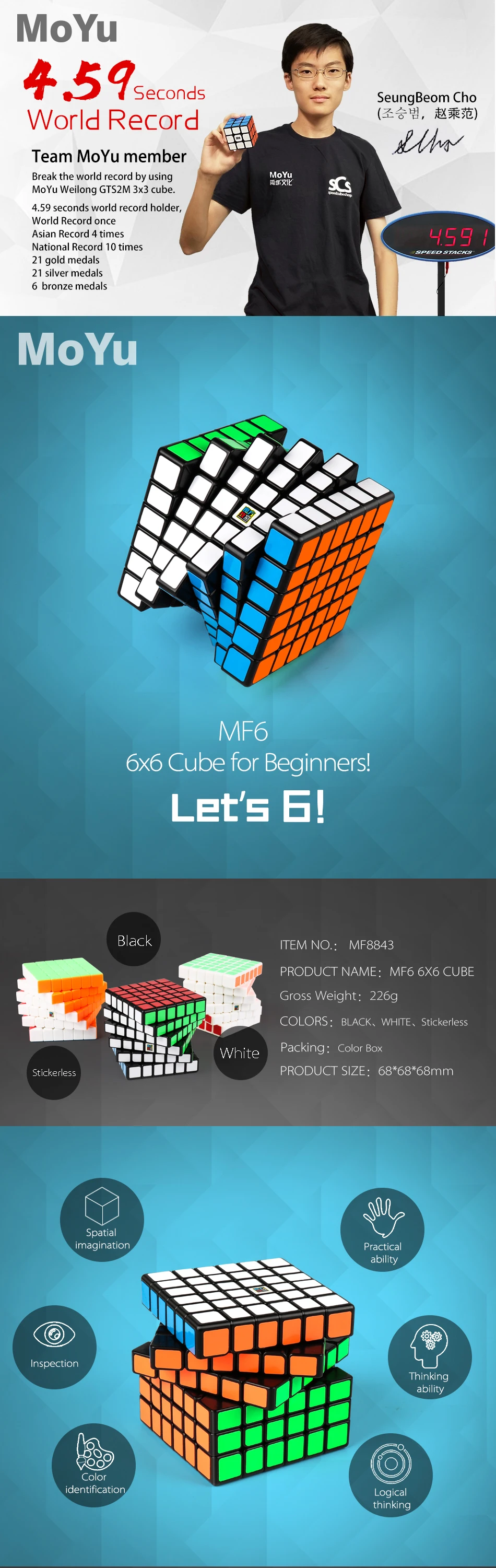 MF6 MoYu 6x6x6 Cube Скорость 6,80 см 6 слоев шт. костюм Professional Puzzle Neo форма для льда твист игрушечные лошадки для детей и взрослых подарок