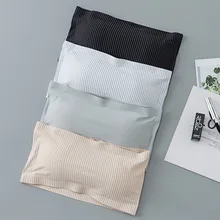 Бюстгальтеры для женщин летние без плечевого ремня завернутые грудь шелк льда бесследный бюстгальтер нижнее белье слово бюстгальтер pa